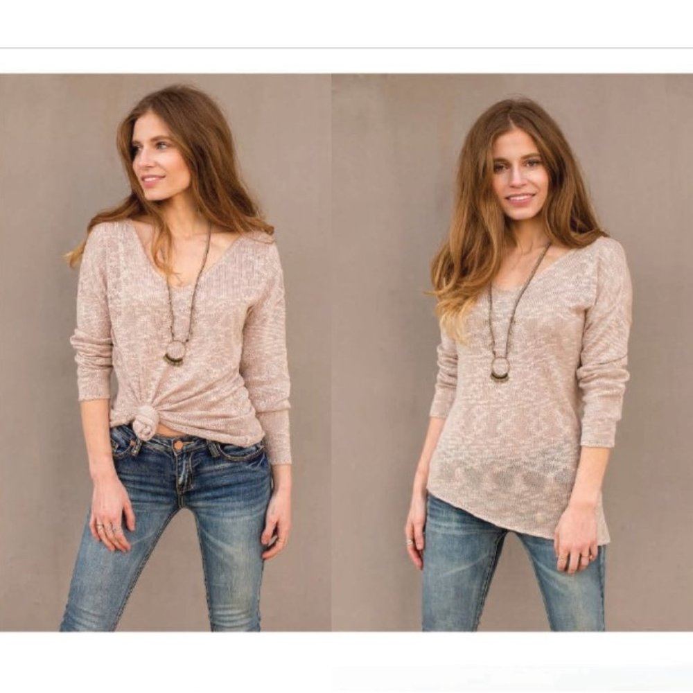 Joyfolie Mia Joy Gillian Sweater in Taupe, Size XS